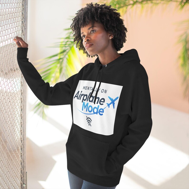 Mentally on Airplane Mode Hoodie | Airplane graphic, WiFi off Bild 4