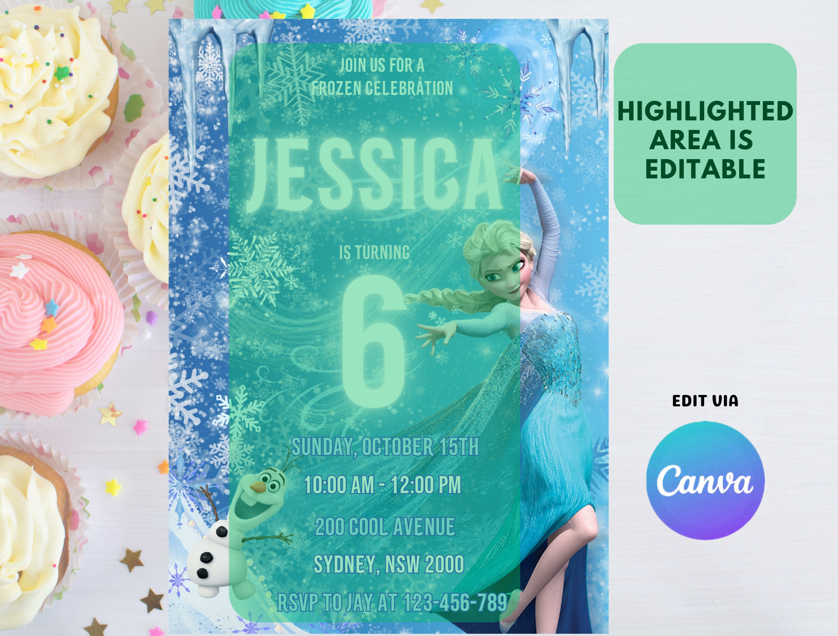 Editable Frozen Birthday Invitation Princess Elsa Evite Etsy Australia