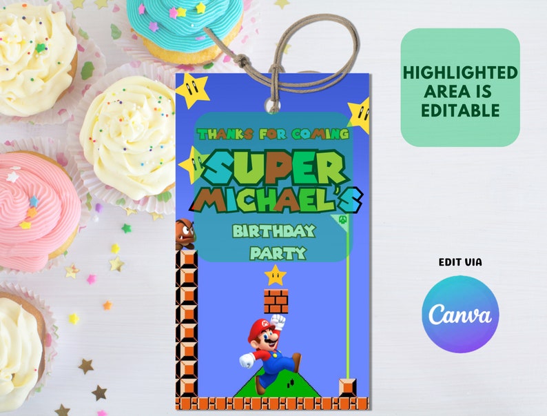 Editable Mario Invitation, Super Mario Birthday Party, Super Mario Brothers, Super Mario Bros ...