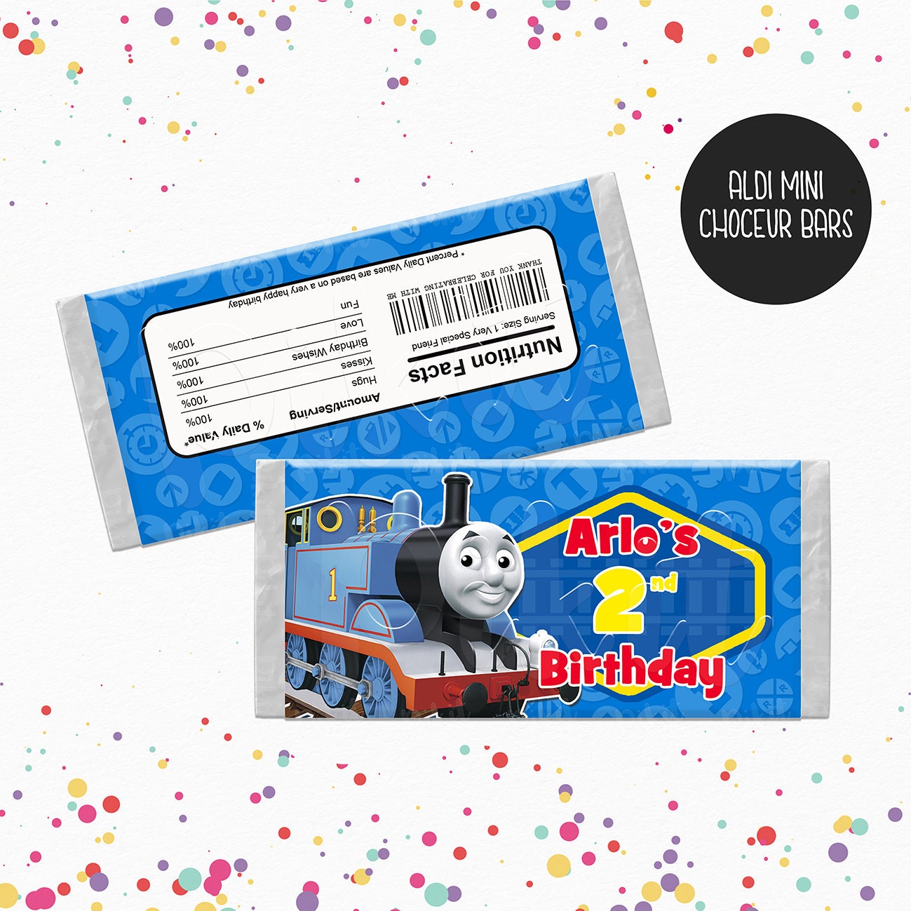 THOMAS the TANK ENGINE Personalised Chocolate Wrappers - Etsy Australia