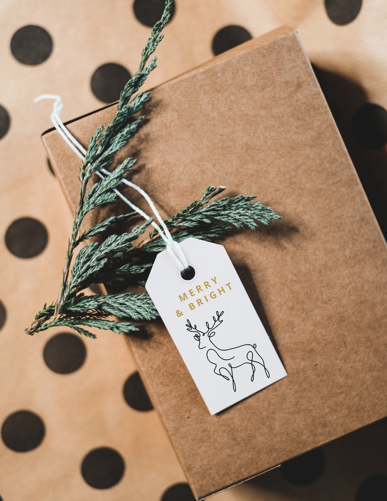 Printable Black &amp; Gold Holiday Gift Tags Bundle Christmas - Etsy