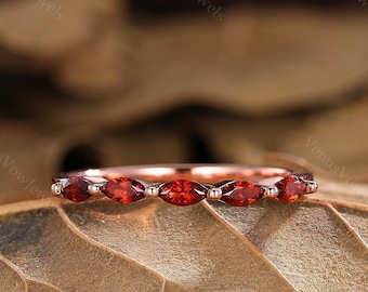 Garnet Marquise Cut Ring Simple Ring Simple Ring Exquisite Ring Rose Gold Ring Personalized Ring Engagement Ring Birthstone Ring Custom gift