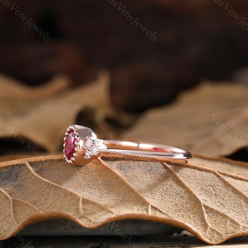 Ruby Ring Round Ruby Ring Minimalist Ruby Ring Simple Gold Ruby Ring Moissanite Ring Diamond Ring Personalized Rings Dainty Ring Women Gift