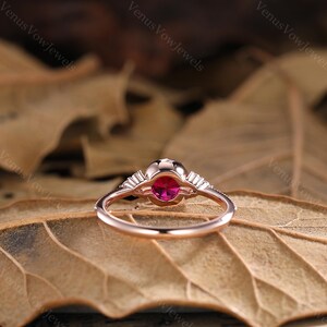 Ruby Ring Round Ruby Ring Minimalist Ruby Ring Simple Gold Ruby Ring Moissanite Ring Diamond Ring Personalized Rings Dainty Ring Women Gift