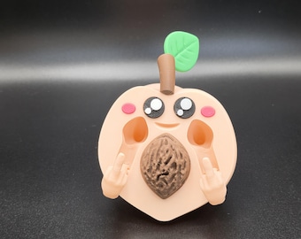 Bad Peach 3D-utskriven skrivbordsleksak - Rolig fruktdekoration