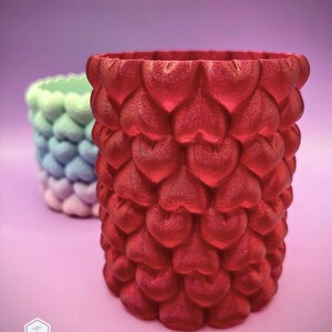 3D-utskriven vas med hjärtan i blom - Hjärtblommande blomkruka bild 2
