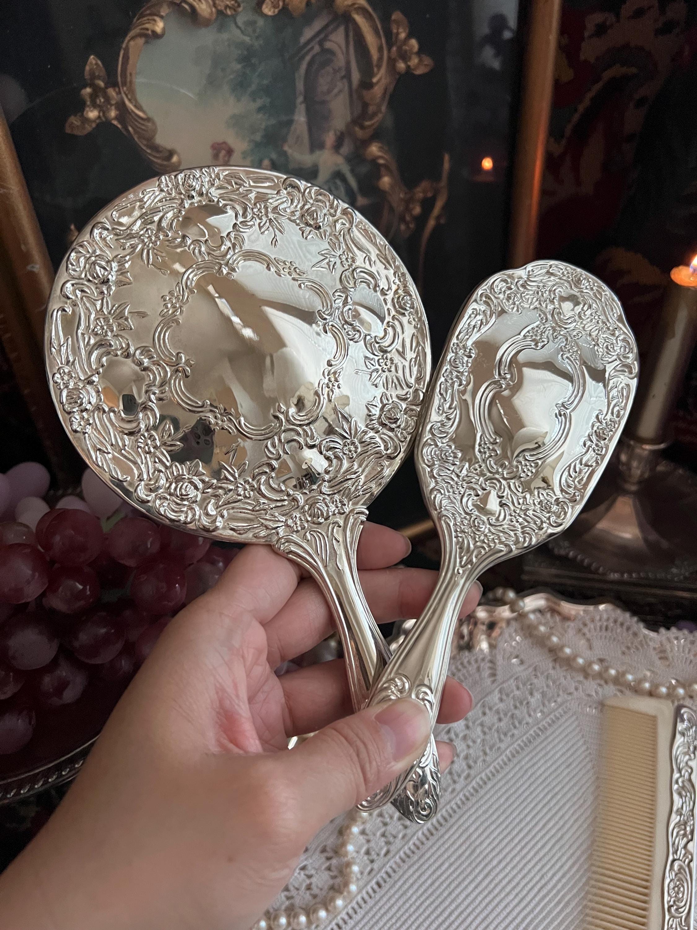 Silver Plate Brush Mirror Set - Etsy display picture 1