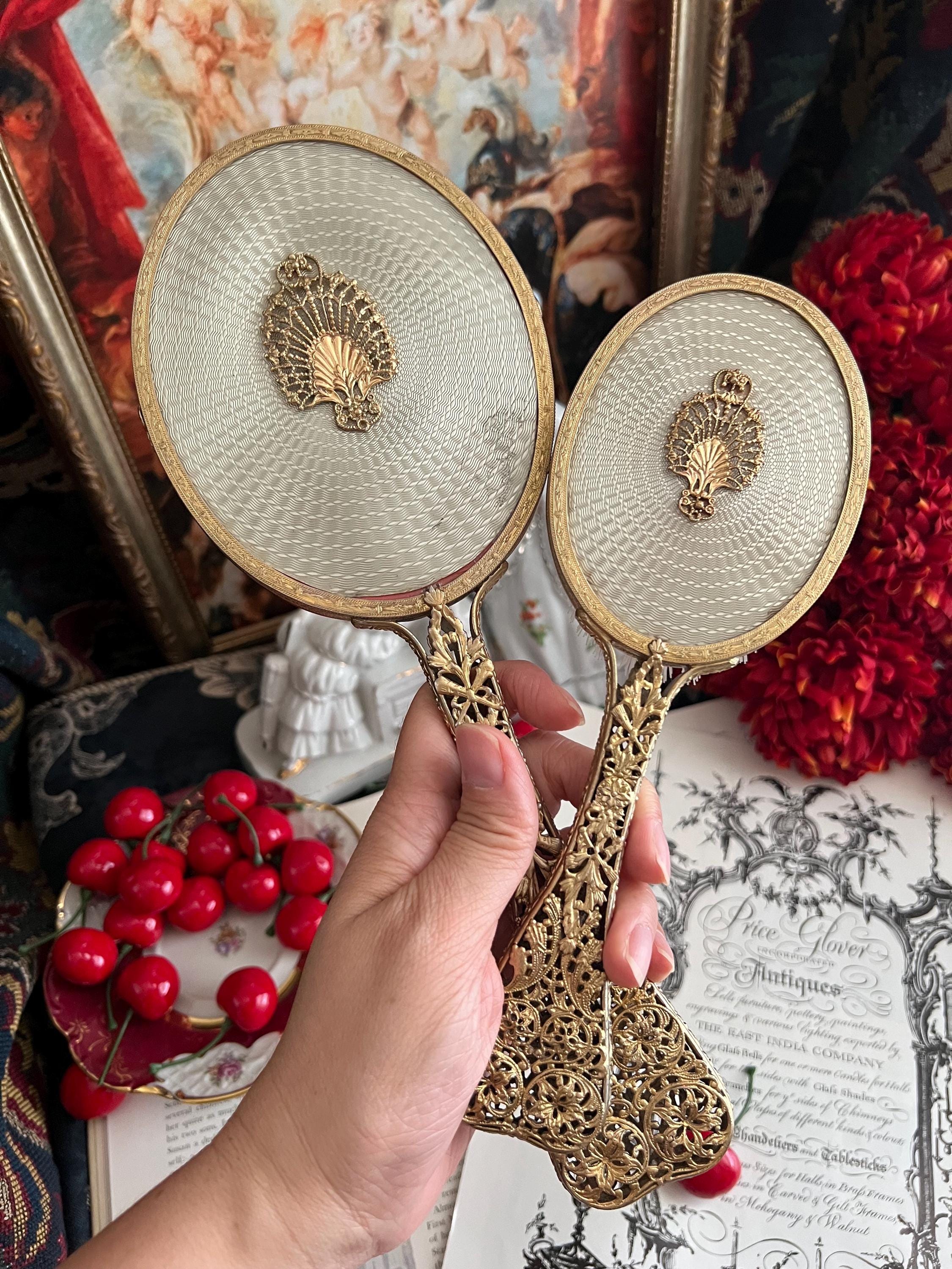 Vintage Art Deco Vanity Set Hand Mirror & Hair Brush - Etsy display picture 1