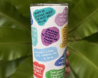 JW Ministry Tumbler, Bible Verse Service Cup, Pioneer Travel Mug, Year text Gift,  Ministry Supply JW Baptism Gift 20oz Tumbler
