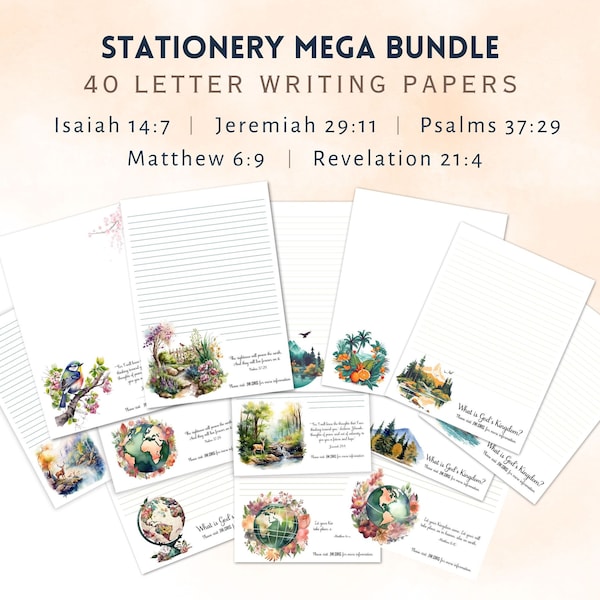 JW Letter Writing Papers for Ministry JW Letterhead Mega Bundle God's Kingdom Will Bring Future and Hope Zoom Ministry Letter Witnessing