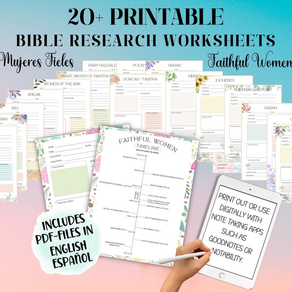 JW Women of Faith Bible Research Printable, Faithful Women Activity Sheets, Personal Study Project, JW Study Planner