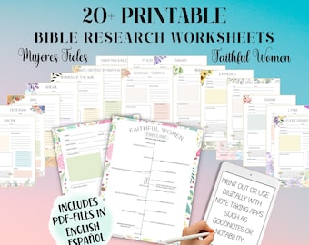 JW Women of Faith Bible Research Printable, Faithful Women Activity Sheets, Personal Study Project, JW Study Planner