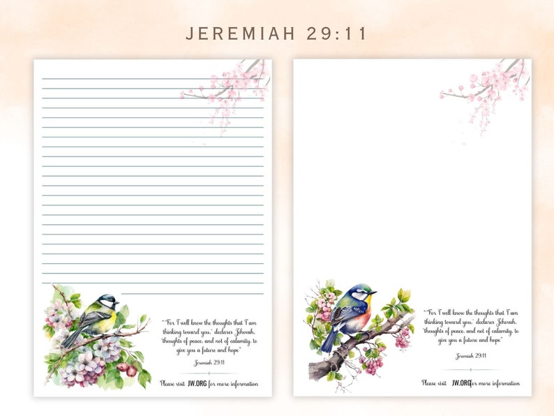 Psalms 37:29 Jeremiah 29 11 JW Letter Writing Stationery, What is Gods Kingdom Letterhead, Paradise Hope Letter Writing Papers 画像 3