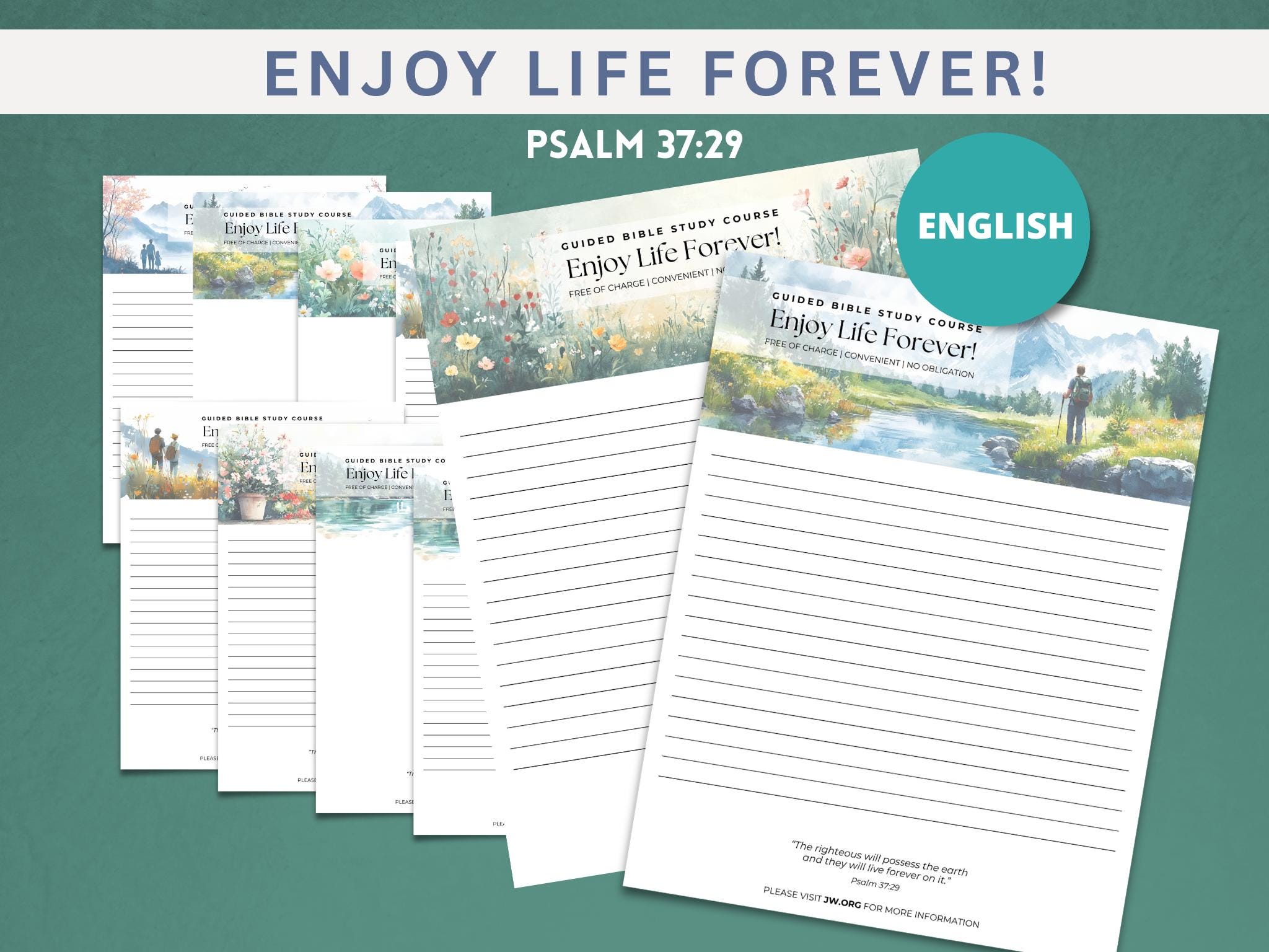 Enjoy Life Forever JW Ministry Letter Writing Stationary Bible Study Invitation Letterhead for Field Service Writing Sheets for Service