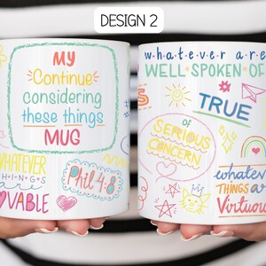 JW Personalized Bible Verse Mug Encouraging Bible Verses Philippians 4:8 Mug Cute Bible Affirmations Mug Custom JW gift Pioneer School Mug Design 2