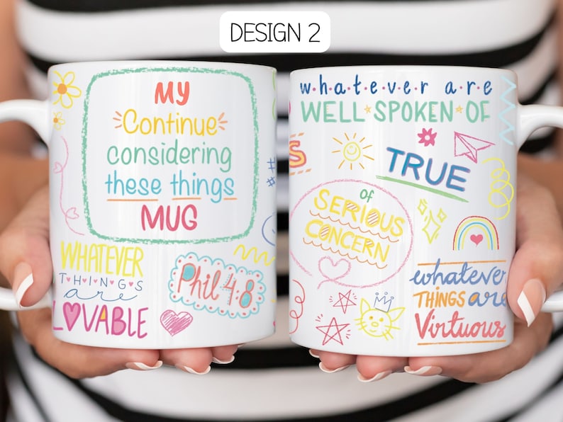 JW Personalized Bible Verse Mug Encouraging Bible Verses Philippians 4:8 Mug Cute Bible Affirmations Mug Custom JW gift Pioneer School Mug Design 2