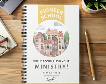 Pioneer School Spiral Notebook for Jehovah's Witnesses Bible Journal Pioneers Custom Gift PSS 2025 2026 School for Pioneers Personalised
