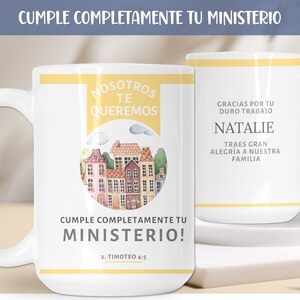 Mug personnalisé espagnol JW, cadeau d'appréciation des pionniers, cadeau complet du ministère PSS, cadeau pour une école pionnière, cadeau avec nom personnalisé