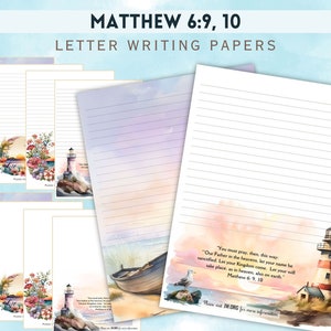 Suministros ministeriales Modelo de oración Hojas para escribir cartas JW Mateo 6:9, 10 Ministerio para escribir cartas JW Orador del Señor Membrete El Reino de Dios