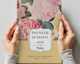 JW Pioneer School Notebook Personalized Study Journal Custom Gift for PSS Elegant Notebook for Sister Custom Name Present JW Notes Meeting