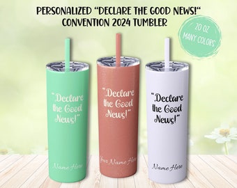 JW Convention Declare the Good News Tumbler, Personalized Special Convention 2024 Tumbler