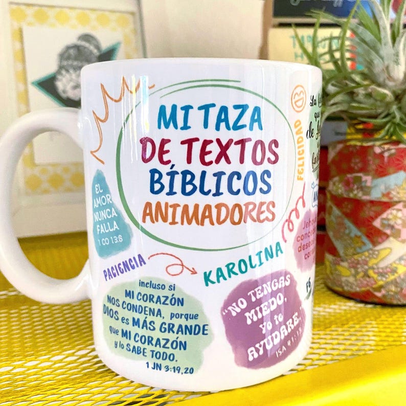 Spanish Personalized JW Mug Encouraging Bible Verses Mug Cute Bible Affirmations Mug Custom JW Pioneer School Gift Mug Baptism Date Gift image 8