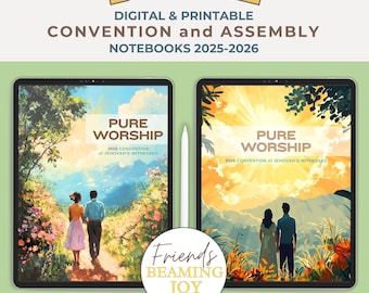Pure Worship JW Convention Notebook Digital Pure Worship Printable 2025-2026 Assembly Notebook Goodnotes Notability JW Pre-order