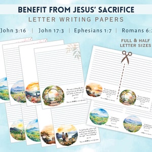 El sacrificio de rescate de Jesús como membrete para el servicio de campo Declarar las buenas noticias Redacción de cartas Estampado de invitaciones Campaña Ministerio de los Testigos de Jehová