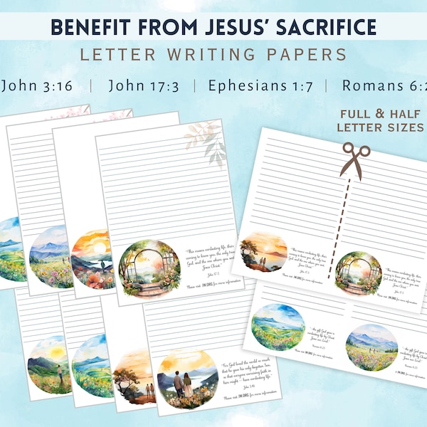 JW Memorial Letter Writing Ministry Stationery Pioneer Letter Writing Campaign Jesus' Ransom Sacrifice JW Letterhead for Field Service