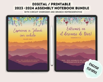 Entremos en el Descanso de Dios JW Digital Assembly 2023 2024 Notebook Bundle, Esperemos a Jehová con anhelo, Goodnotes Notability