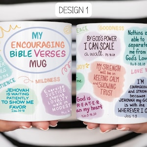 JW Personalized Bible Verse Mug Encouraging Bible Verses Philippians 4:8 Mug Cute Bible Affirmations Mug Custom JW gift Pioneer School Mug Design 1