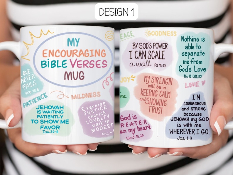 JW Personalized Bible Verse Mug Encouraging Bible Verses Philippians 4:8 Mug Cute Bible Affirmations Mug Custom JW gift Pioneer School Mug Design 1