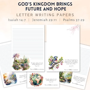 Psalms 37:29 Jeremiah 29 11 JW Letter Writing Stationery, What is Gods Kingdom Letterhead, Paradise Hope Letter Writing Papers 画像 1