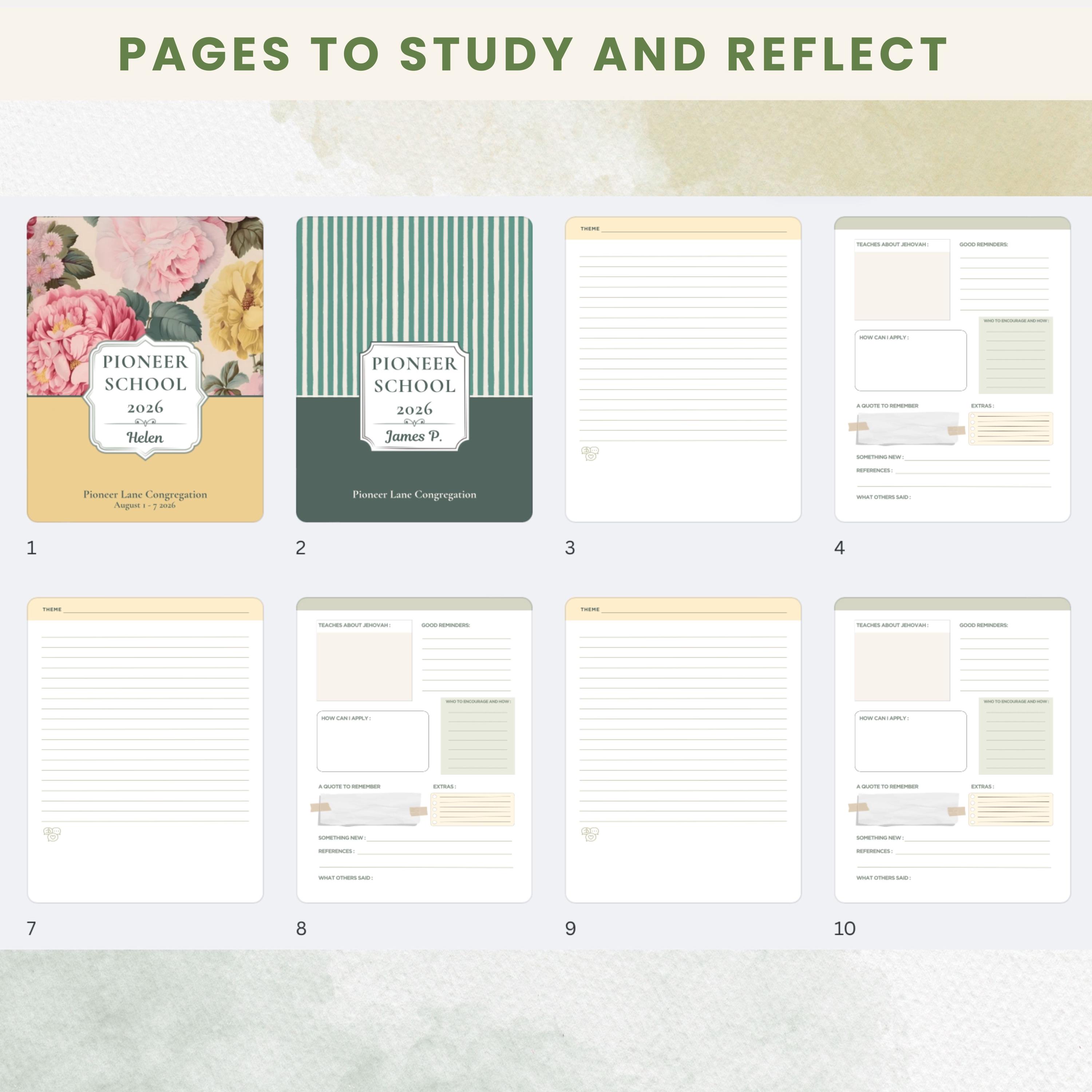 JW Pioneer School Digital Notebook PSS Printable Journal Gift for ...