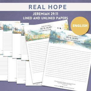 Ministerio de redacción de cartas de los Testigos de Jehová Papelería para el ministerio de los Testigos de Jehová Esperanza real Jeremías 29:11 Membrete para el servicio de campo Hojas de escritura Papel de suministros para el ministerio