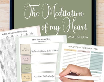 JW Personal Bible Study Journal Monthly Review Printable Meditation of My Heart Digital Diary JW gift for Sisters JW Habit tracker Bundle