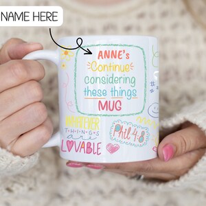 JW Personalized Bible Verse Mug Encouraging Bible Verses Philippians 4:8 Mug Cute Bible Affirmations Mug Custom JW gift Pioneer School Mug Design 2 + name