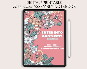 Enter Into God's Rest JW Digital Assembly 2023 2024 Notebook,  Goodnotes Notability