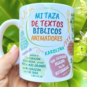 Spanish Personalized JW Mug Encouraging Bible Verses Mug Cute Bible Affirmations Mug Custom JW Pioneer School Gift Mug Baptism Date Gift image 1
