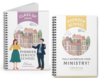 JW Personalised Pioneer School Spiral Notebook for Jehovah's Witnesses Bible Journal for Pioneers Custom Gift PSS 2026 2027 Pioneer School