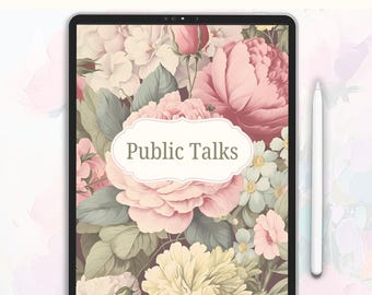 Digital JW Meetings Notebook for Public Talks Botanical Journal Jehovah's Witnesses Meeting Notebook GoodNotes Notability Unlined and Lined