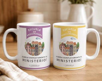 Personalized Spanish Pioneer School Gift 2026 2027 Fully Accomplish Your Ministry Mug for Pioneers Appreciation Keepsake Custom Name JW