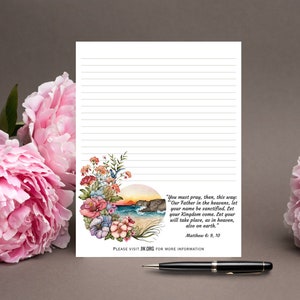 Papel para escribir cartas El Reino de Dios Modelo de oración de Jesús Papel con membrete de los Testigos de Jehová Mateo 6:9, 10 Ministerio de redacción de cartas Ministerio del Padre Nuestro Suministros