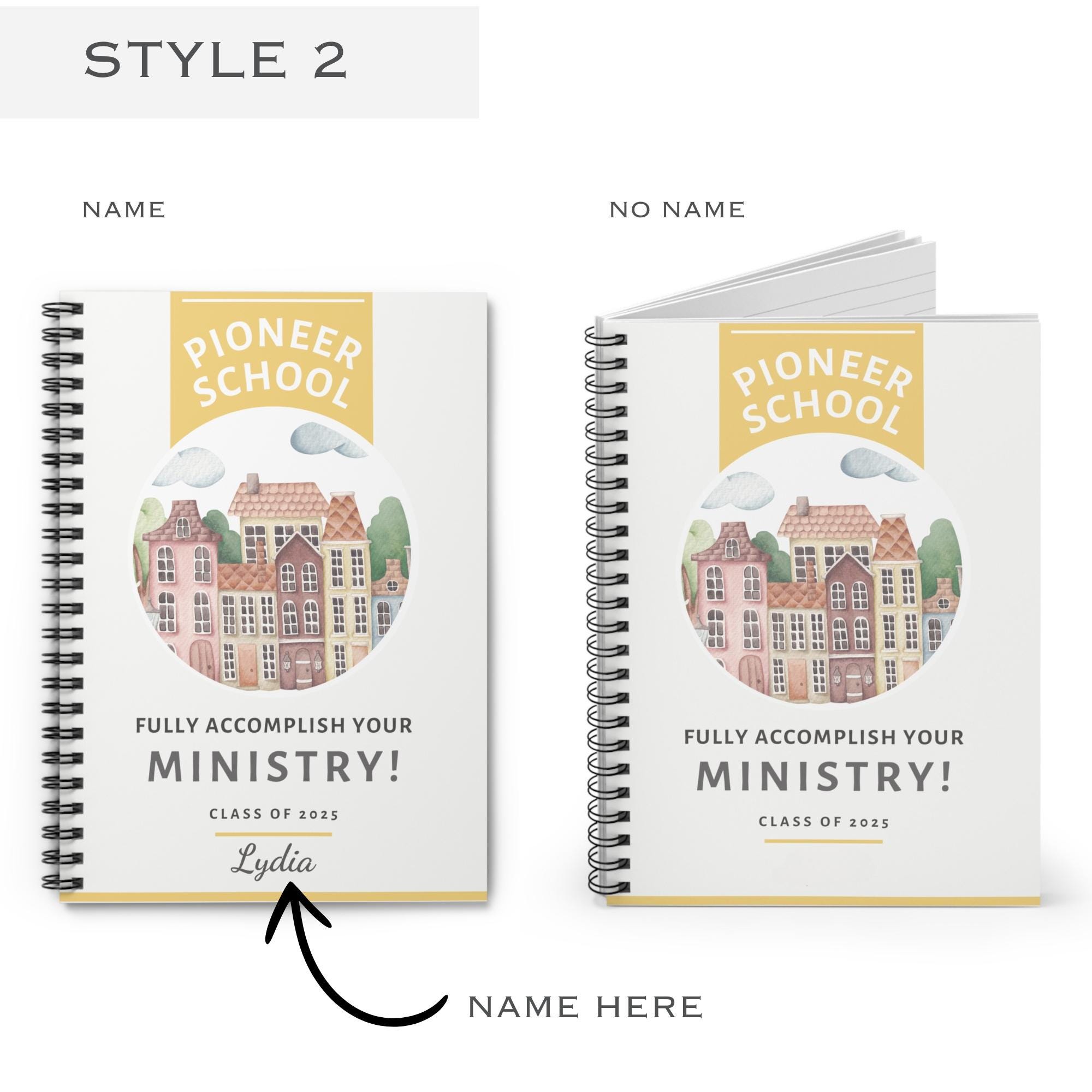 Pioneer School Spiral Notebook for Jehovah's Witnesses Bible Journal ...