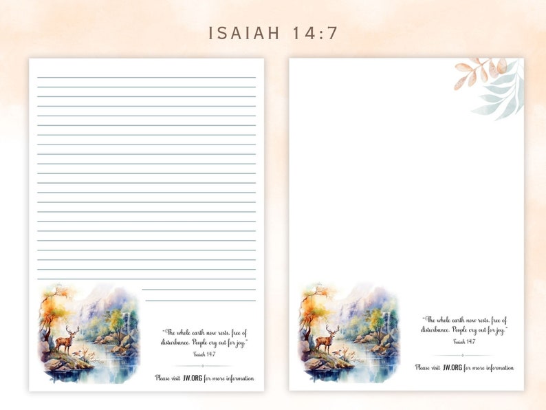 Psalms 37:29 Jeremiah 29 11 JW Letter Writing Stationery, What is Gods Kingdom Letterhead, Paradise Hope Letter Writing Papers 画像 2