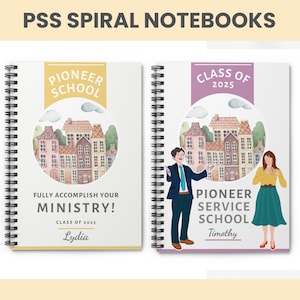 Pioneer School Spiral Notebook for Jehovah&#39;s Witnesses Bible Journal Pioneers Custom Gift PSS 2025 2026 School for Pioneers Personalised
