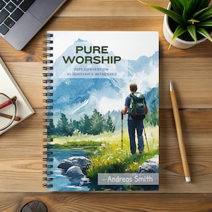 JW Pure Worship 2025 Convention Spiral Notebook with Name Bible Journal 2025 Special Convention Gift Personalised Journal for Brothers
