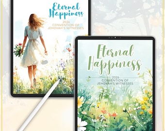 JW Convention 2026 Digital Notebook Eternal Happiness Notes for Notability JW Special Convention Goodnotes Hyperlinked JW