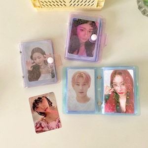 Livre de collection pour cartes photo KPOP | Reliure pour albums photos | Format voyage | Rangement pour la collection de cartes photo | Mini organiseur | Idée cadeau | 20 pages