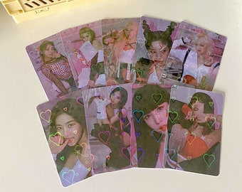 TWICE Holographic photocards pack set | Bias bundle package | Gift idea | Lomo card | Handmade merchandise